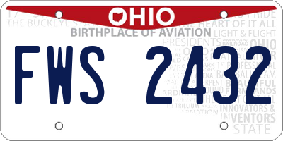 OH license plate FWS2432