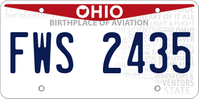 OH license plate FWS2435
