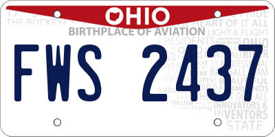 OH license plate FWS2437