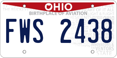 OH license plate FWS2438