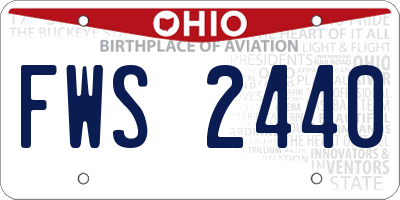 OH license plate FWS2440