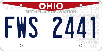 OH license plate FWS2441