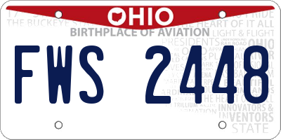 OH license plate FWS2448