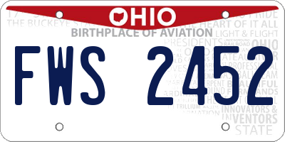 OH license plate FWS2452