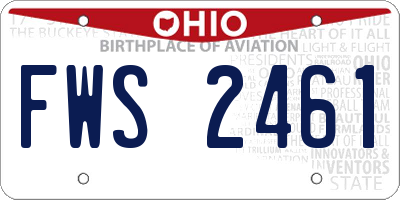 OH license plate FWS2461