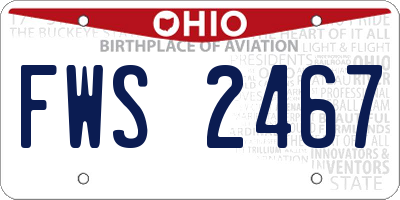 OH license plate FWS2467