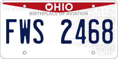 OH license plate FWS2468