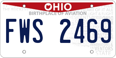 OH license plate FWS2469