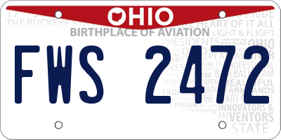 OH license plate FWS2472