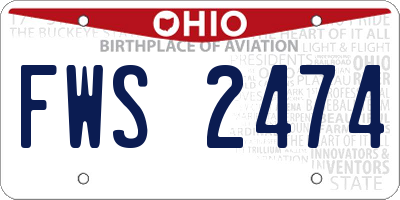 OH license plate FWS2474