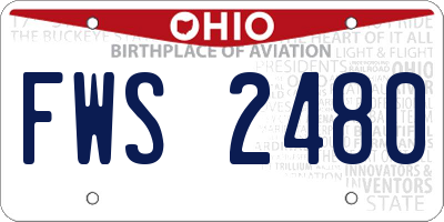 OH license plate FWS2480