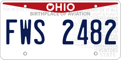 OH license plate FWS2482