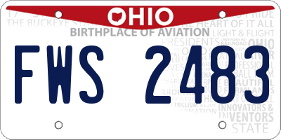 OH license plate FWS2483