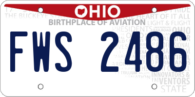 OH license plate FWS2486
