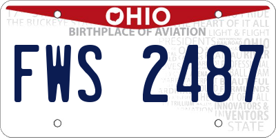 OH license plate FWS2487