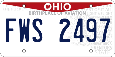 OH license plate FWS2497