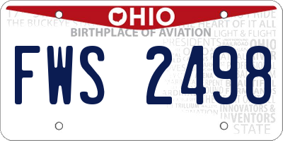 OH license plate FWS2498