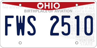 OH license plate FWS2510