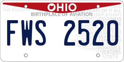 OH license plate FWS2520