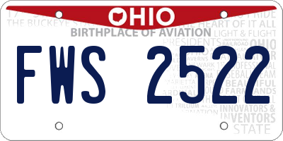 OH license plate FWS2522