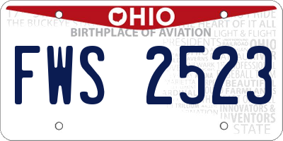 OH license plate FWS2523