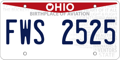 OH license plate FWS2525