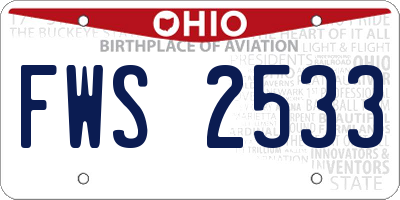 OH license plate FWS2533