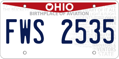 OH license plate FWS2535