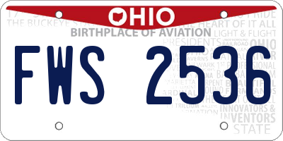 OH license plate FWS2536