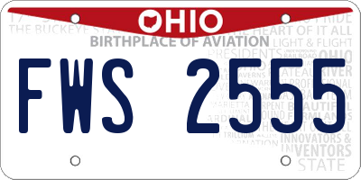 OH license plate FWS2555