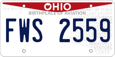 OH license plate FWS2559