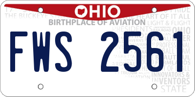 OH license plate FWS2561