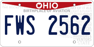 OH license plate FWS2562