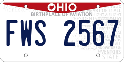 OH license plate FWS2567