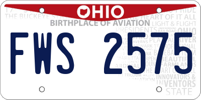 OH license plate FWS2575