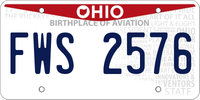 OH license plate FWS2576