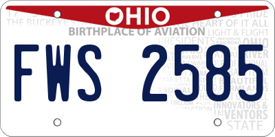 OH license plate FWS2585