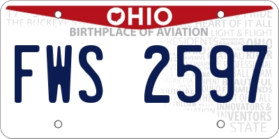 OH license plate FWS2597