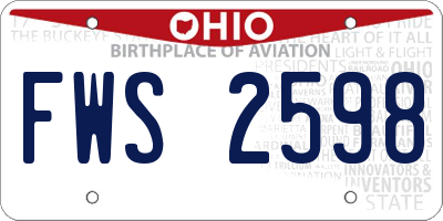 OH license plate FWS2598