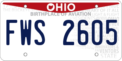 OH license plate FWS2605