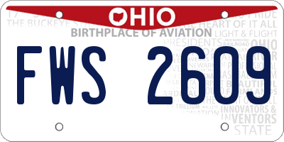 OH license plate FWS2609