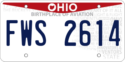 OH license plate FWS2614