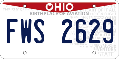 OH license plate FWS2629