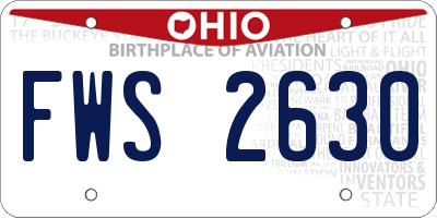 OH license plate FWS2630