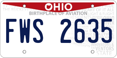 OH license plate FWS2635