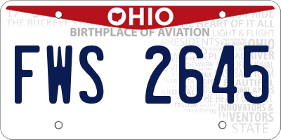 OH license plate FWS2645