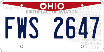 OH license plate FWS2647