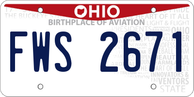 OH license plate FWS2671