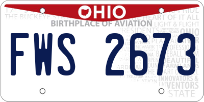 OH license plate FWS2673