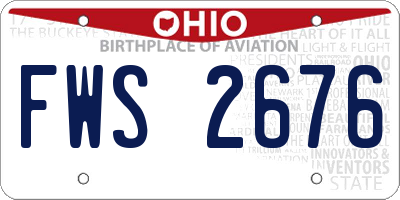 OH license plate FWS2676